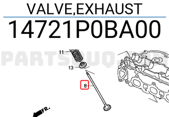 Honda 14721P0BA00 VALVE,EXHAUST