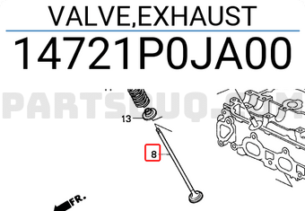 Honda 14721P0JA00 VALVE,EXHAUST