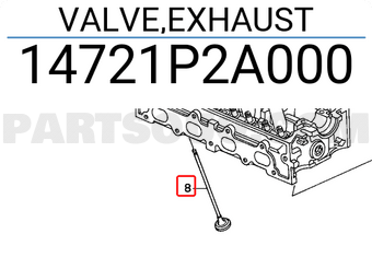 Honda 14721P2A000 VALVE,EXHAUST