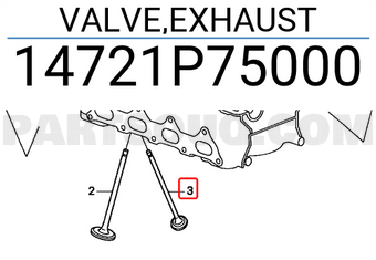 Honda 14721P75000 VALVE,EXHAUST