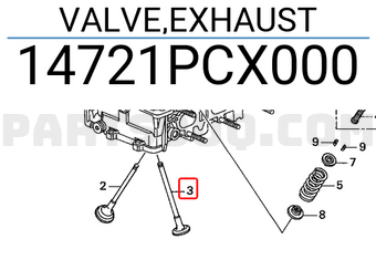 Honda 14721PCX000 VALVE,EXHAUST