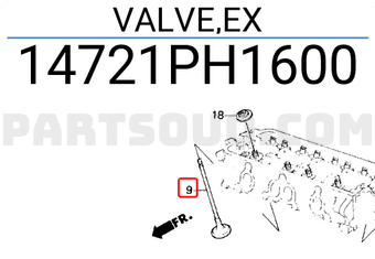 Honda 14721PH1600 VALVE,EX