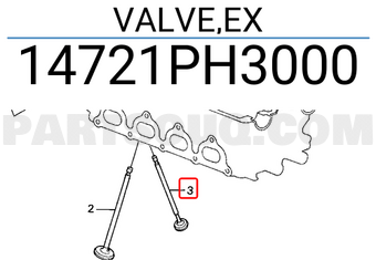 Honda 14721PH3000 VALVE,EX