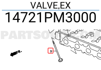 Honda 14721PM3000 VALVE,EX