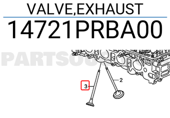 Honda 14721PRBA00 VALVE,EXHAUST