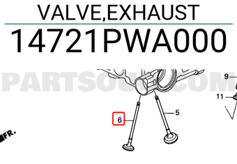 Honda 14721PWA000 VALVE,EXHAUST