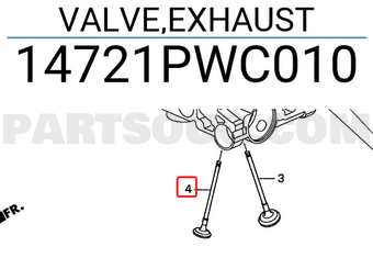 Honda 14721PWC010 VALVE,EXHAUST