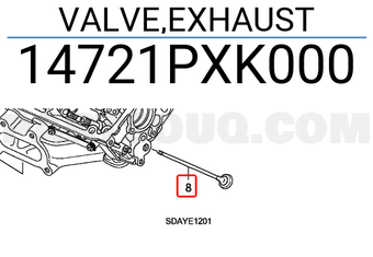 Honda 14721PXK000 VALVE,EXHAUST