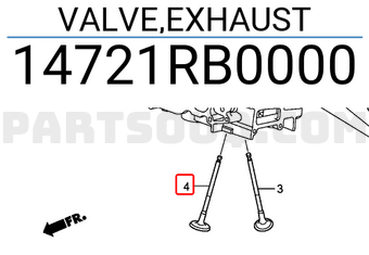 Honda 14721RB0000 VALVE,EXHAUST