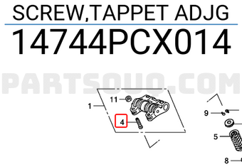 Honda 14744PCX014 SCREW,TAPPET ADJG