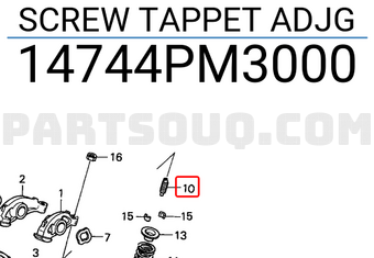 Honda 14744PM3000 SCREW TAPPET ADJG
