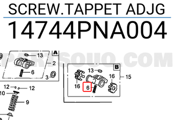 Honda 14744PNA004 SCREW.TAPPET ADJG