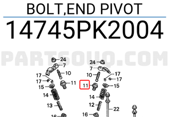 Honda 14745PK2004 BOLT,END PIVOT