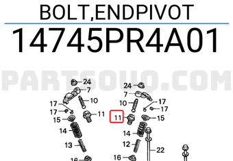 Honda 14745PR4A01 BOLT,ENDPIVOT