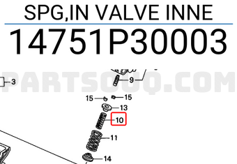 Honda 14751P30003 SPG,IN VALVE INNE