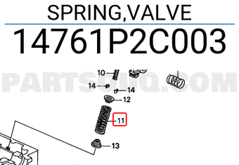 Honda 14761P2C003 SPRING,VALVE