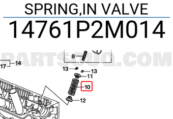 Honda 14761P2M014 SPRING,IN VALVE