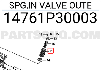Honda 14761P30003 SPG,IN VALVE OUTE