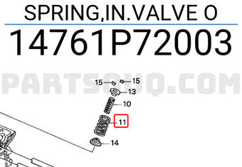 Honda 14761P72003 SPRING,IN.VALVE O