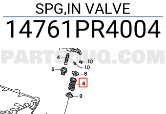 Honda 14761PR4004 SPG,IN VALVE