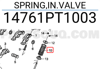 Honda 14761PT1003 SPRING,IN.VALVE