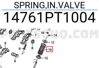 Honda 14761PT1004 SPRING,IN.VALVE