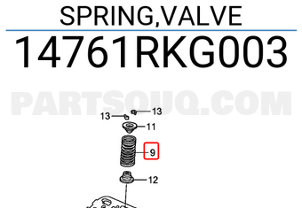 Honda 14761RKG003 SPRING,VALVE