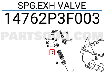 Honda 14762P3F003 SPG,EXH VALVE