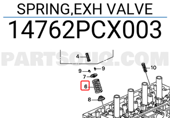 Honda 14762PCX003 SPRING,EXH VALVE