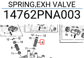 Honda 14762PNA003 SPRING,EXH VALVE