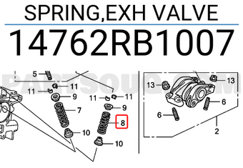 Honda 14762RB1007 SPRING,EXH VALVE