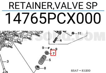 Honda 14765PCX000 RETAINER,VALVE SP