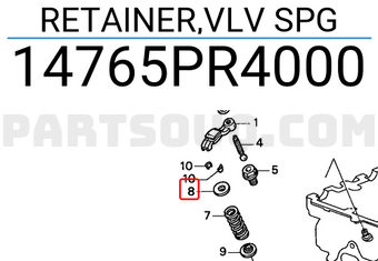 Honda 14765PR4000 RETAINER,VLV SPG