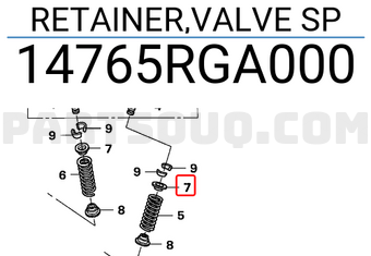 Honda 14765RGA000 RETAINER,VALVE SP