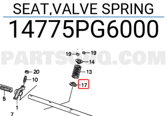 Honda 14775PG6000 SEAT,VALVE SPRING