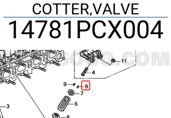 Honda 14781PCX004 COTTER,VALVE