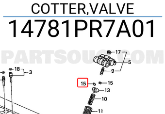 Honda 14781PR7A01 COTTER,VALVE