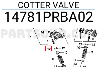 Honda 14781PRBA02 COTTER VALVE