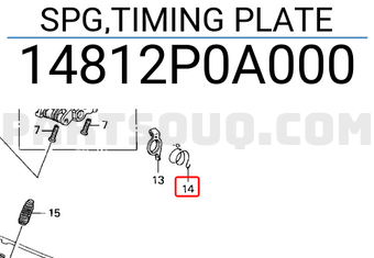 Honda 14812P0A000 SPG,TIMING PLATE