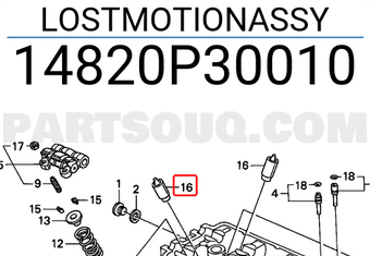 Honda 14820P30010 LOSTMOTIONASSY