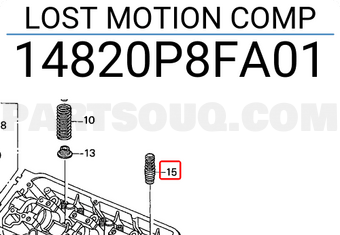 Honda 14820P8FA01 LOST MOTION COMP