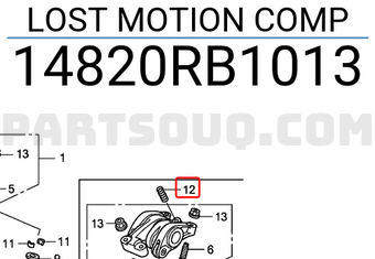 Honda 14820RB1013 LOST MOTION COMP