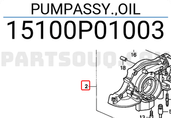 Honda 15100P01003 PUMPASSY.,OIL
