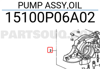 Honda 15100P06A02 PUMP ASSY,OIL