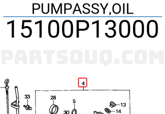 Honda 15100P13000 PUMPASSY,OIL