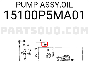 Honda 15100P5MA01 PUMP ASSY,OIL