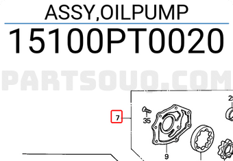 Honda 15100PT0020 ASSY,OILPUMP