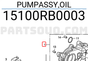 Honda 15100RB0003 PUMPASSY,OIL