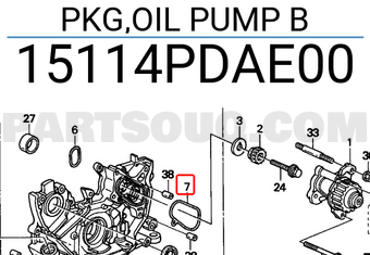 Honda 15114PDAE00 PKG,OIL PUMP B