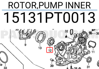 Honda 15131PT0013 ROTOR,PUMP INNER